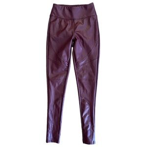 Popular21 Red Faux Leather Pants Leggings